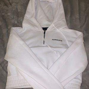 Alphalete White Cropped Hoodie